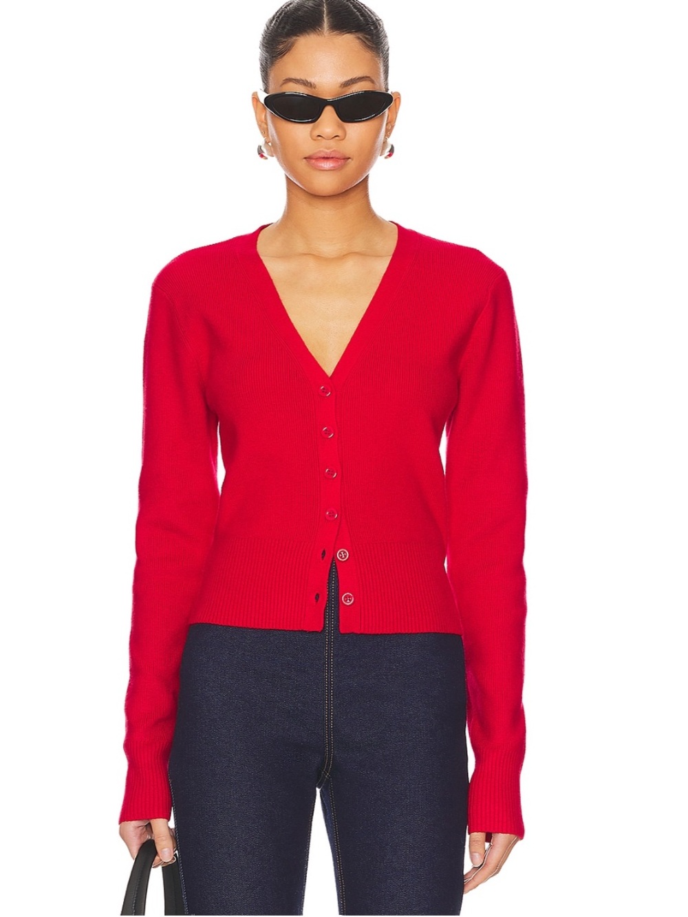 Danielle Guizio Camelie Cardigan Top in Poppy
